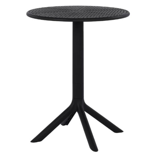 Imagem de Mesa de Jantar Redonda Área Externa Drops Rivatti 60 cm (largura) Polipropileno Preto 75 cm (altura)