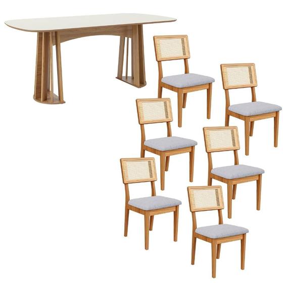 Imagem de Mesa de Jantar Retangular 180cm com 6 Cadeiras 100% MDF