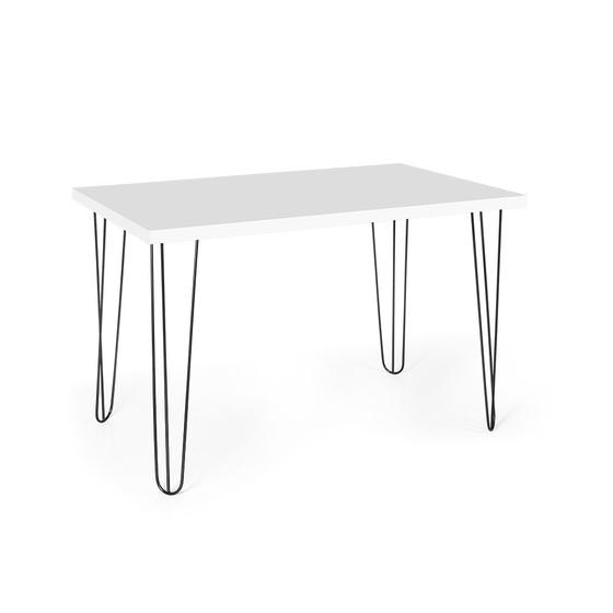 Imagem de Mesa de Jantar Retangular 4 Lugares 130x80 Base de Ferro Hairpin Branco - Straub Web