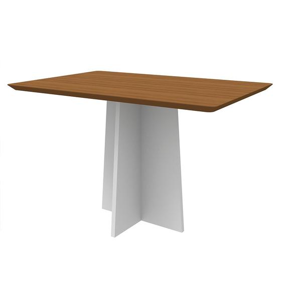 Imagem de Mesa de Jantar Retangular Angra 120 cm Imbuia Base Off White - D'Rossi