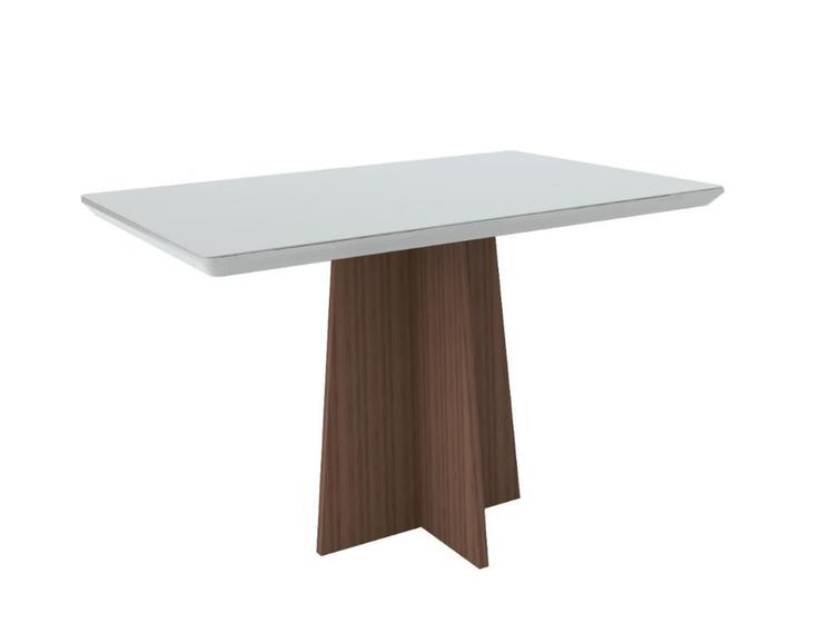 Imagem de Mesa de Jantar Retangular Anitta C/Vidro 1,35x0,90 Imbuia/Off White New Ceval