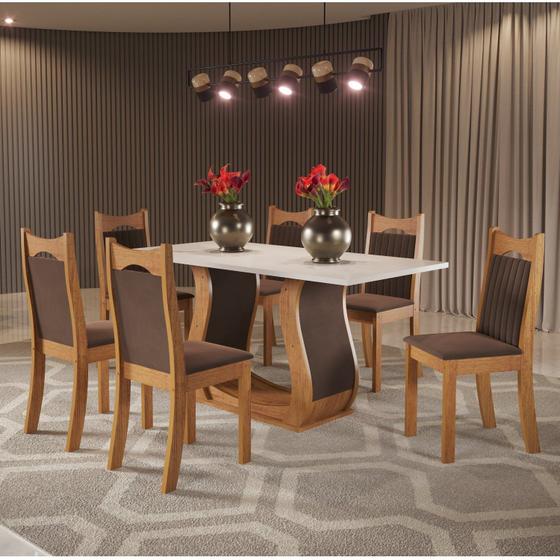 Imagem de Mesa de Jantar Retangular Buenos Aires com 6 Cadeiras Dalas