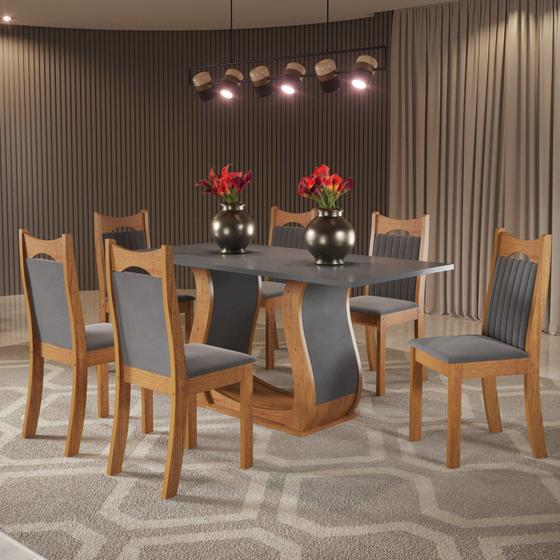 Imagem de Mesa de Jantar Retangular Buenos Aires com 6 Cadeiras Dalas