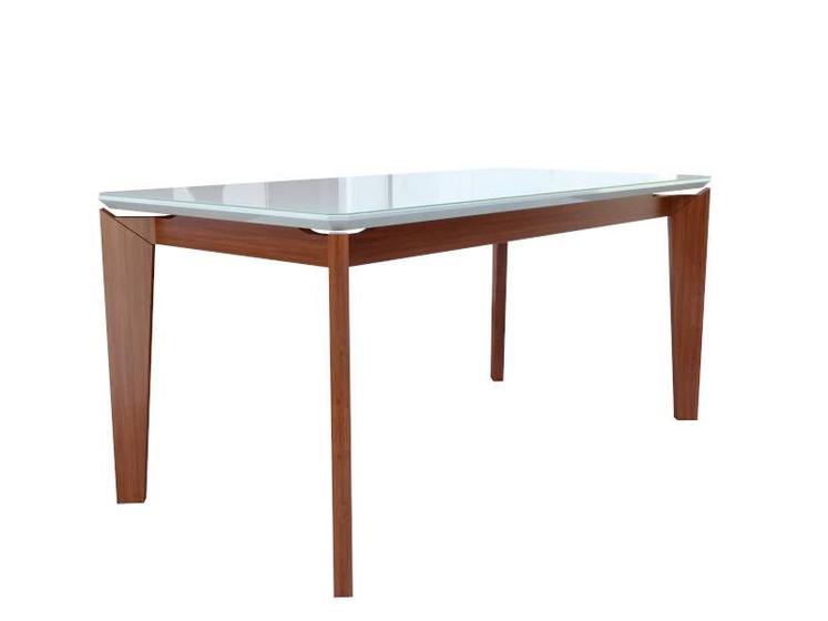 Imagem de Mesa de jantar retangular com pés de madeira maciça - Premium-2,0 x 1,0 metros - Star Móveis