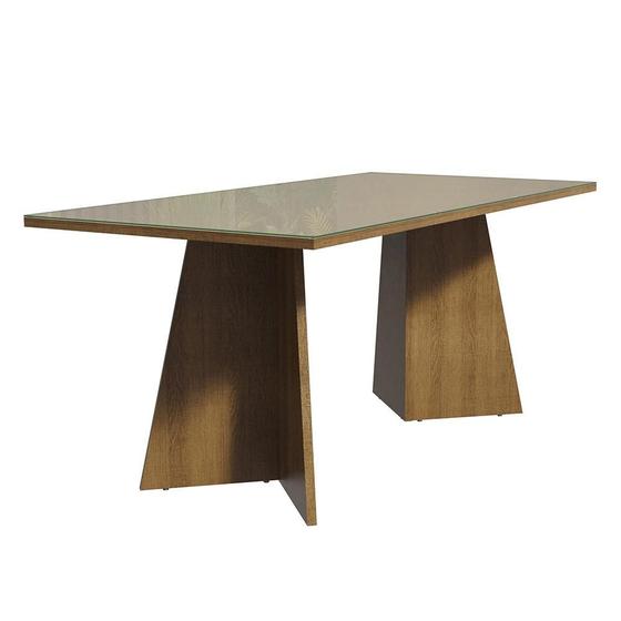 Imagem de Mesa de Jantar Retangular com Tampo de Vidro Rustic/Crema 5388 Madesa