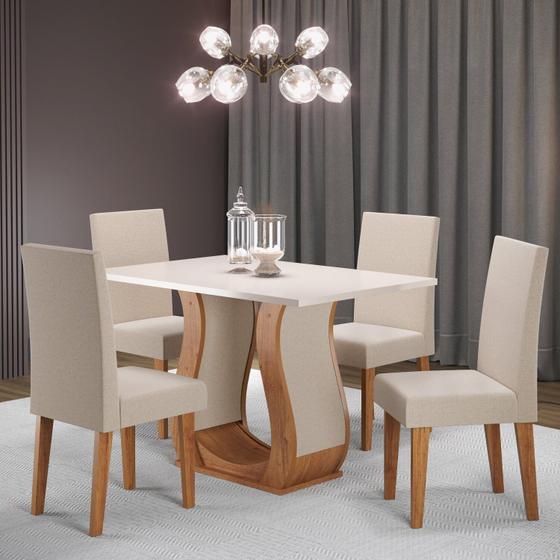 Imagem de Mesa de Jantar Retangular Criare 120x80cm com 4 Cadeiras Venus