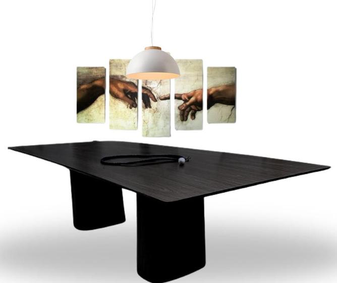 Imagem de Mesa de Jantar Retangular Duo 198x122cm Base Ébano Tampo Ébano