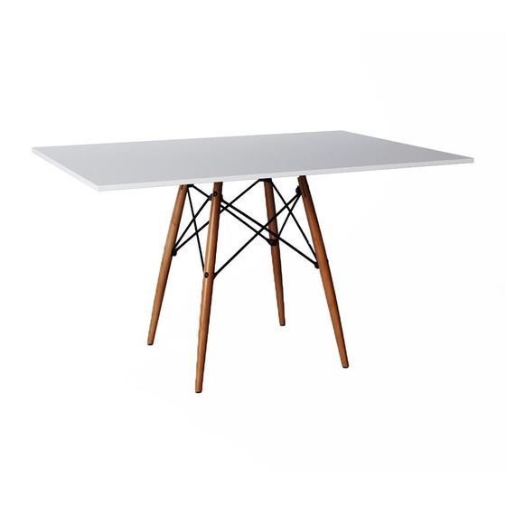 Imagem de Mesa de Jantar Retangular Eiffel Wood Branca 120 cm