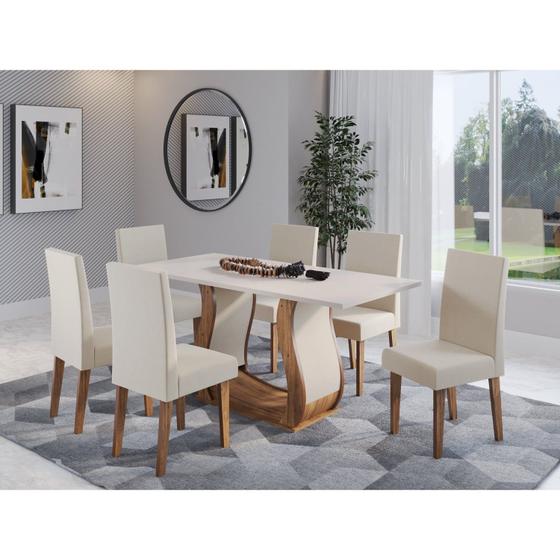 Imagem de Mesa de Jantar Retangular Emmy com 6 Cadeiras Venus
