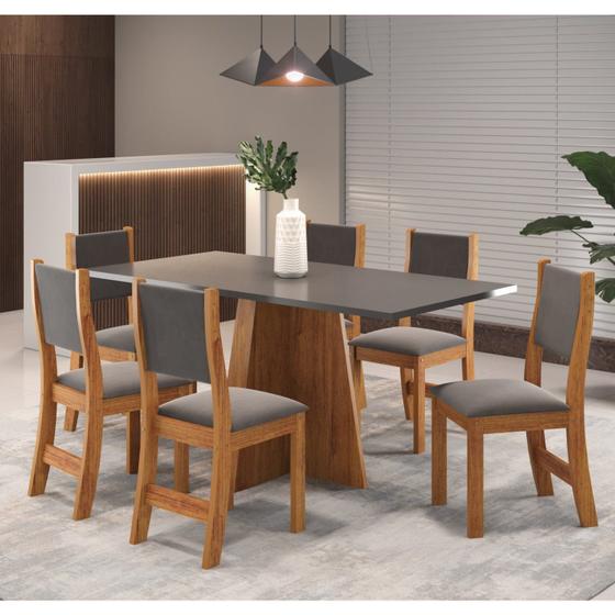 Imagem de Mesa de Jantar Retangular Jacarta com 6 Cadeiras Sol