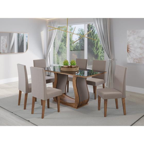 Imagem de Mesa de Jantar Retangular Livia com 6 Cadeiras Venus