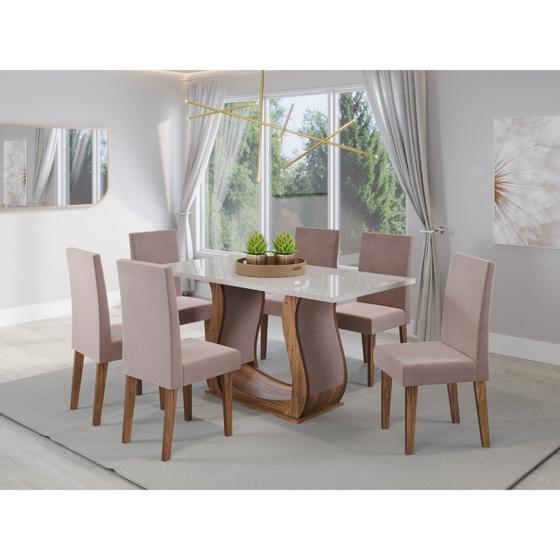 Imagem de Mesa de Jantar Retangular Livia com 6 Cadeiras Venus