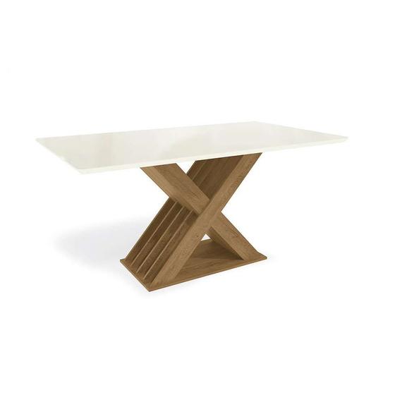 Imagem de Mesa de Jantar Retangular Monica Off White e Freijó 160 cm