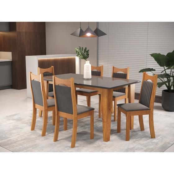 Imagem de Mesa de Jantar Retangular Navidad com 6 Cadeiras Dalas