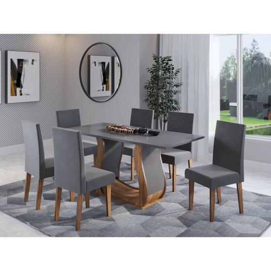 Imagem de Mesa de Jantar Retangular Royale com 6 Cadeiras Venus
