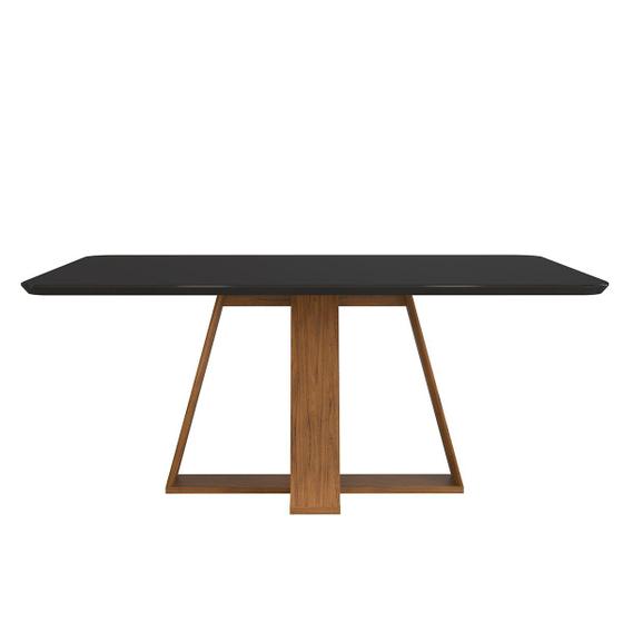 Imagem de   Mesa de Jantar Retangular Tampo Chanfrado Curvo 1600x900 Kiara Freijó - 7Decormoveis