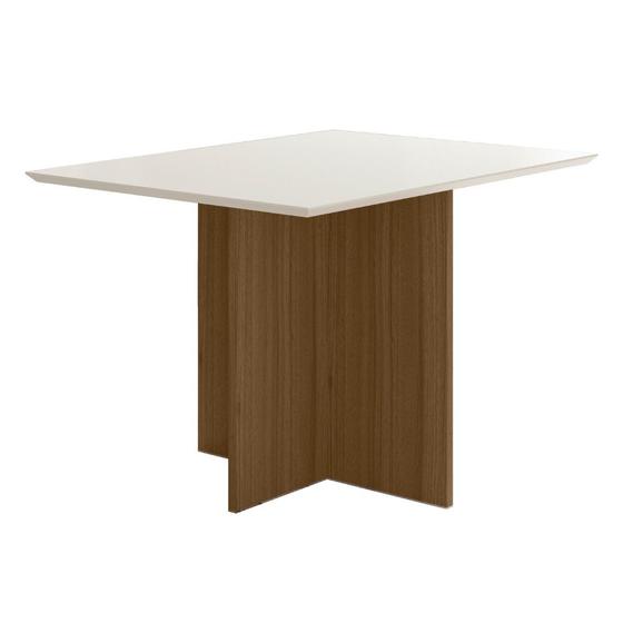 Imagem de Mesa de Jantar Retangular Tampo Chanfrado sem vidro 120cm Helô Poliman Móveis