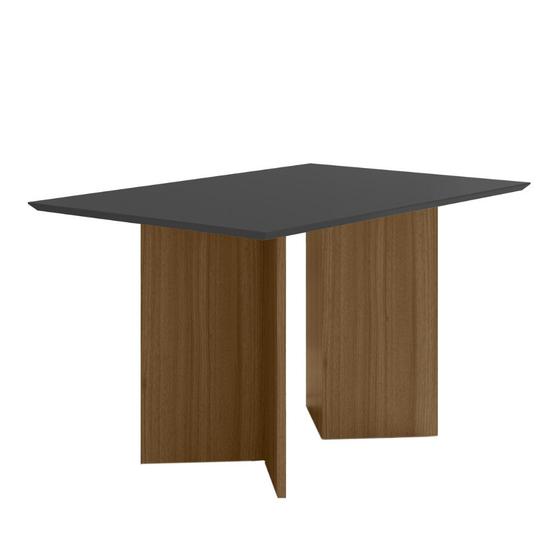Imagem de Mesa de Jantar Retangular Tampo Chanfrado sem Vidro 136cm Helo Poliman Móveis