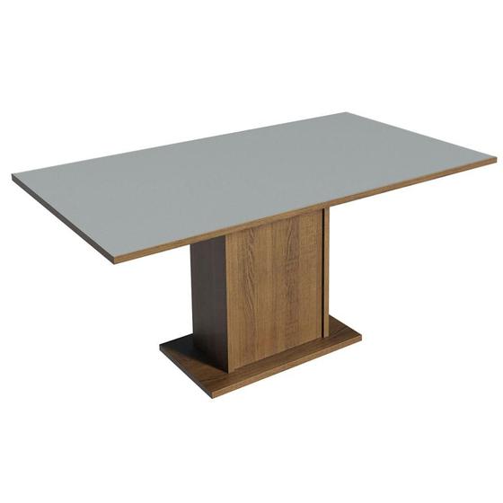 Imagem de Mesa de Jantar Retangular Tampo de Madeira Madesa 5363 - Rustic/Cinza