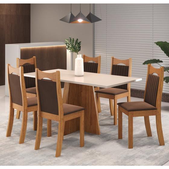 Imagem de Mesa de Jantar Retangular Trapiche com 6 Cadeiras Dalas