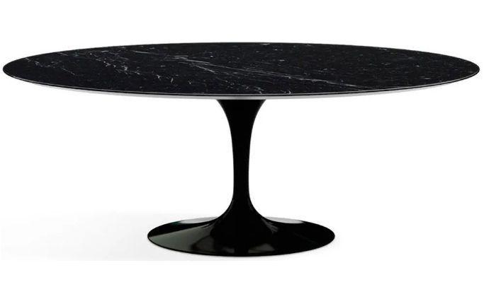 Imagem de Mesa de Jantar Saarinen Oval 137x90 cm Mármore Nero