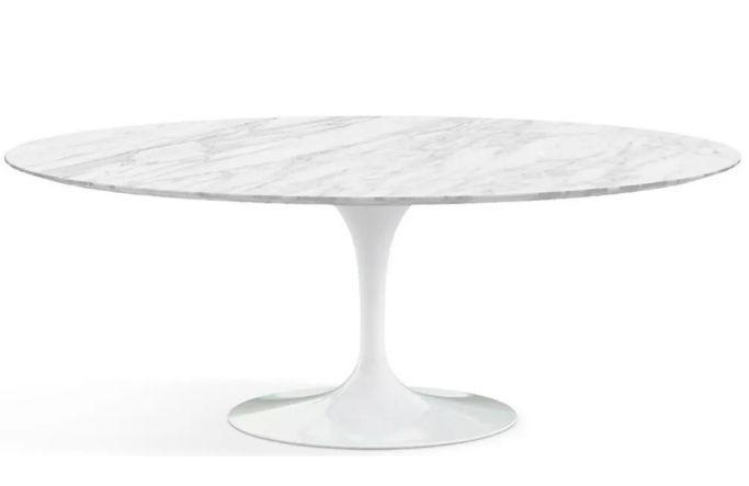 Imagem de Mesa de Jantar Saarinen Oval 160x90 cm Mármore Carrara