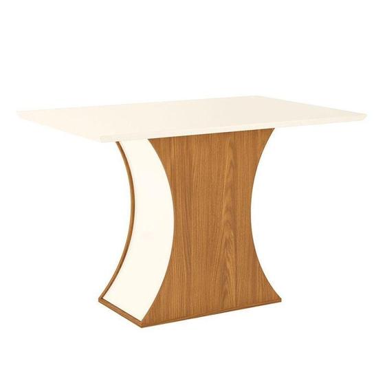 Imagem de Mesa De Jantar Selena 120 Cm Tampo Reto Nature Off White - Henn