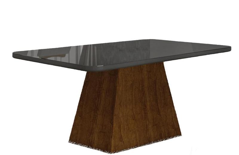 Imagem de Mesa de Jantar Slim Retangular Tampo MDF/Vidro 120cm Pampulha New Moveis Leifer