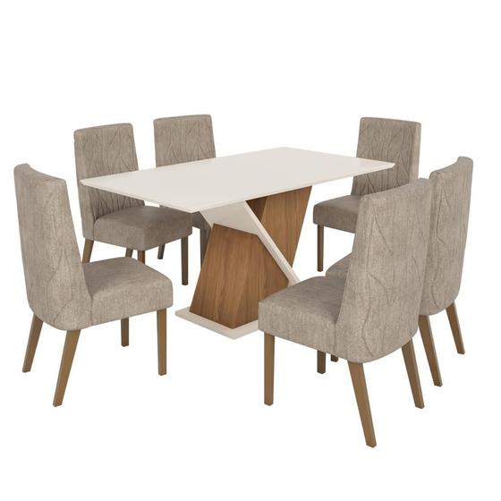 Imagem de Mesa de Jantar Solus Tampo de MDF com 6 Cadeiras Eloá - Móveis Henn