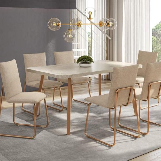 Mesa de Jantar Stellar Retangular 6 Lugares 1,60 x 0,90m PR Menor preço em Mesa de Jantar Stellar Retangular 6 Lugares 1,60 x 0,90m PR