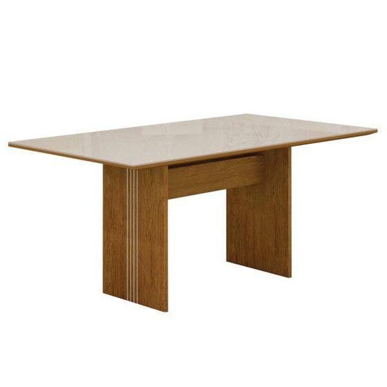 Imagem de Mesa de Jantar Tampo de Vidro Off White 120cm Florença Leifer