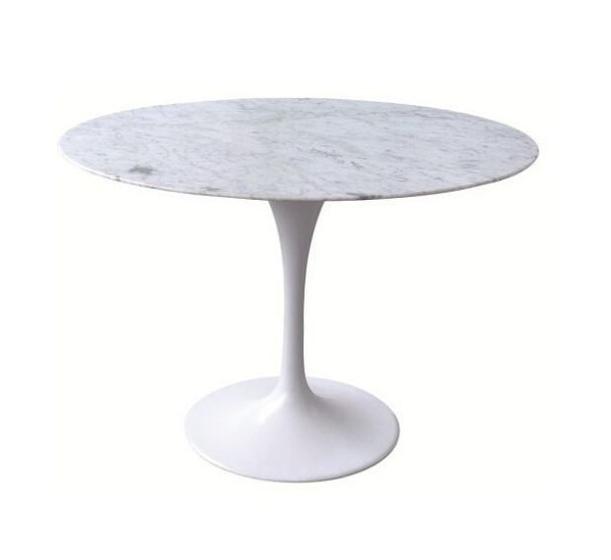 Imagem de Mesa de Jantar Tulipa Saarinen Redonda 100 cm Mármore Carrara