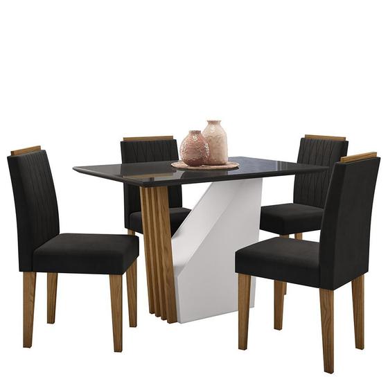 Imagem de Mesa de Jantar Veneza 120x80 com 4 Cadeiras Ana - New Ceval