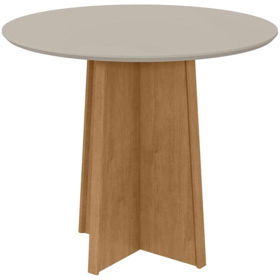 Imagem de Mesa de Madeira Celebrare com Vidro Amêndoa Clean/Off White 72608 - Móveis Lopas