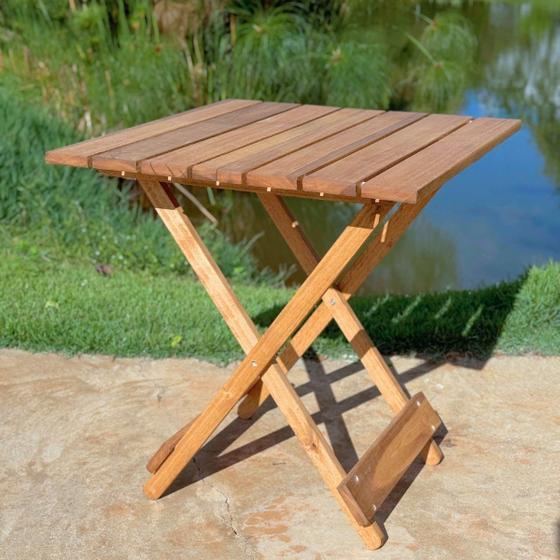 Mesa de Madeira Rústica Dobrável - Vereda