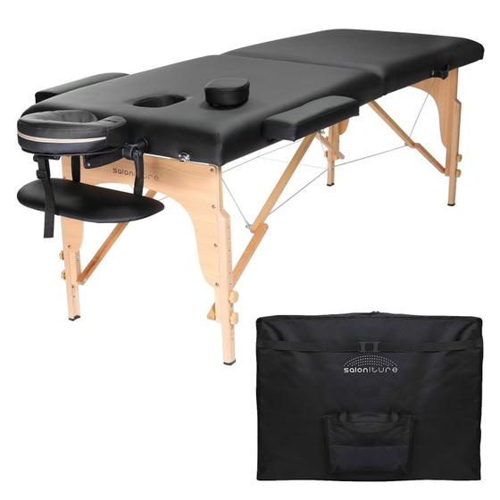 Imagem de Mesa de massagem Saloniture Professional Portátil Dobrável Preta