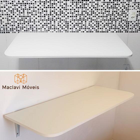Imagem de Mesa de Parede Dobrável 80X40 com Suporte para Jantar