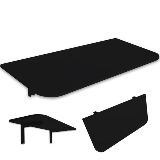 Imagem de Mesa De Parede Dobrável Com Suporte 90x40cm Preta