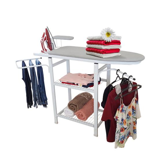 Mesa De Passar Completa Multiuso Com Porta Calça Cabide Grades Passa Mangas e Porta Ferro Menor preço em Mesa De Passar Completa Multiuso Com Porta Calça Cabide Grades Passa Mangas e Porta Ferro