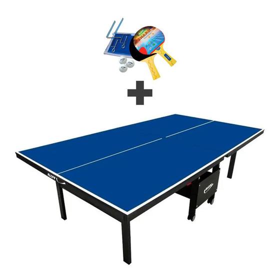 MESA DE PING PONG MDF 18mm 1084 KLOPF C/ RODAS + KIT Completo 5031 Menor preço em MESA DE PING PONG MDF 18mm 1084 KLOPF C/ RODAS + KIT Completo 5031