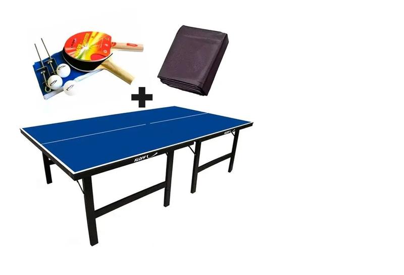 Imagem de MESA DE PING PONG OFICIAL MDP 15mm KLOPF 1001 + KIT completo ping pong Klopf 5030 + Capa