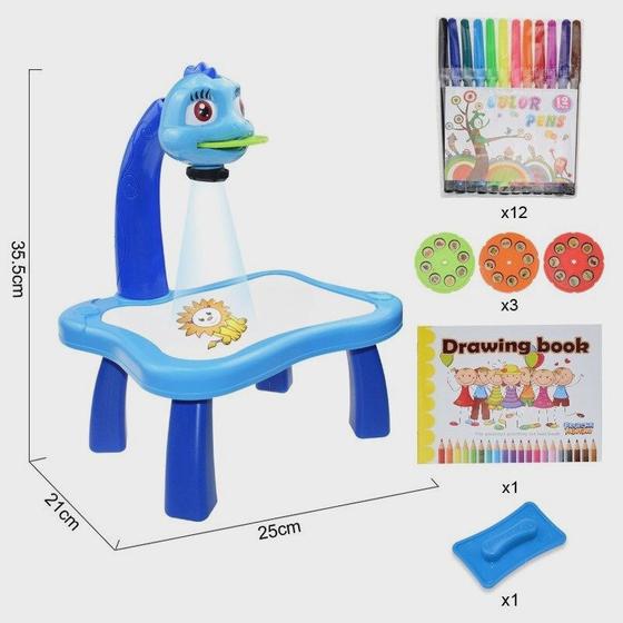 Mesa de Pintura de Desenho de Projetor de Led Infantil (Azul) Menor preço em Mesa de Pintura de Desenho de Projetor de Led Infantil (Azul)