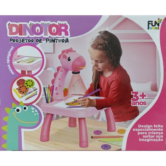 Mesa de Pintura de Desenho de Projetor de Led Infantil Girafinha (Rosa) Menor preço em Mesa de Pintura de Desenho de Projetor de Led Infantil Girafinha (Rosa)