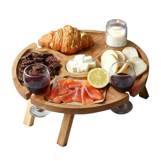 Imagem de Mesa de piquenique dobrável Wokex Mini Outdoor Wood com suporte para vinho