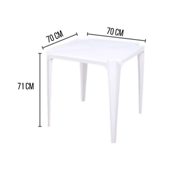 Mesa de Plástico Monobloco Bistrô Empilháveis 70x70cm Branco Menor preço em Mesa de Plástico Monobloco Bistrô Empilháveis 70x70cm Branco