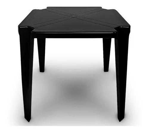 Mesa De Plástico Quadrada Monobloco Preta 30 Kg 70x70x70Cm Menor preço em Mesa De Plástico Quadrada Monobloco Preta 30 Kg 70x70x70Cm
