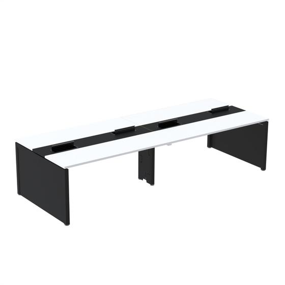 Imagem de Mesa de Plataforma Dupla para 4 Pessoas Corporativa 120x140/4p Branco/Preto