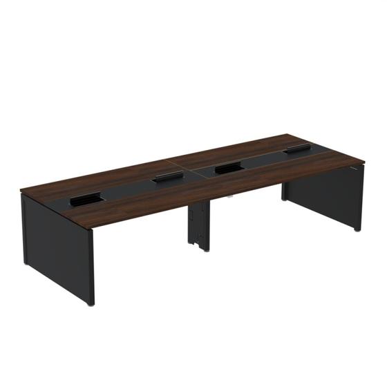 Imagem de Mesa de Plataforma Dupla para 4 Pessoas Corporativa 150x140/4p Escarlate/Preto