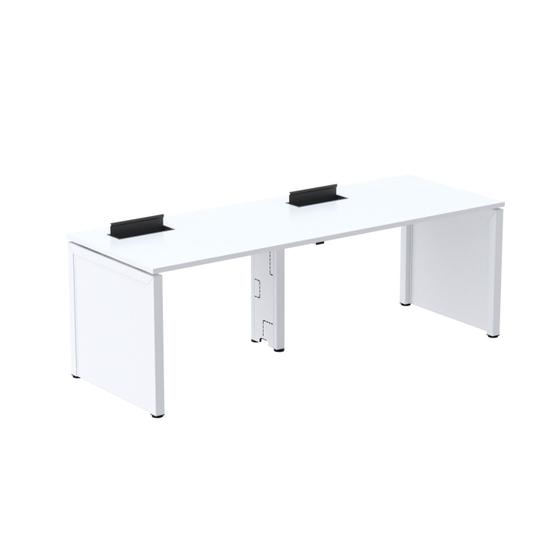 Imagem de Mesa de Plataforma Simples para 2 Pessoas Corporativa 140x792/2p Pscpp140/792/2p Branco