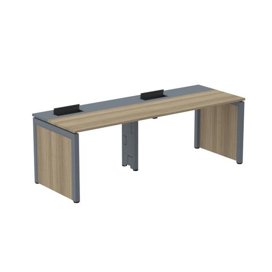 Imagem de Mesa de Plataforma Simples para 2 Pessoas Corporativa 150x792/2p Pscpp150/792/2p Noce Naturalle/Grafito